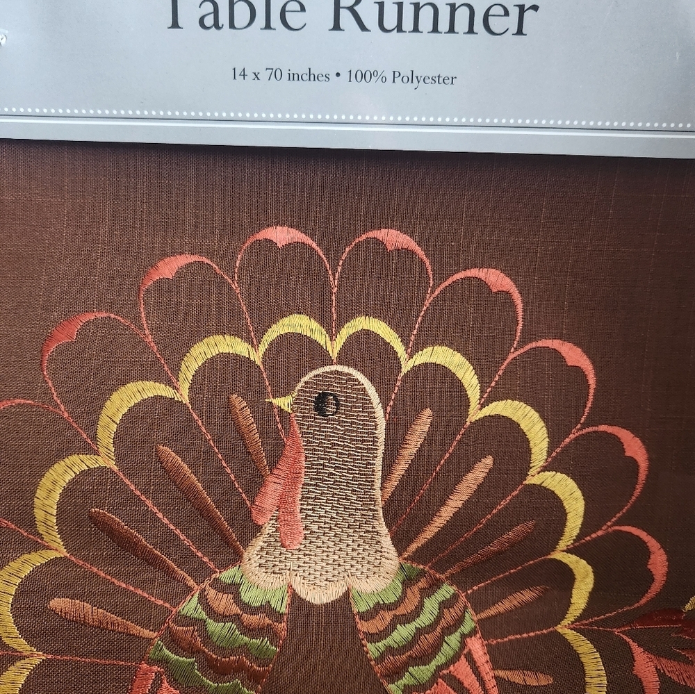 NWT Table Runner Thanksgiving Turkey  70” x 14” - Picture 2 of 2